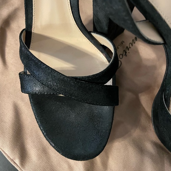 Gianvito Rossi black sparkly suede platform sandal 38 - Picture 4 of 8